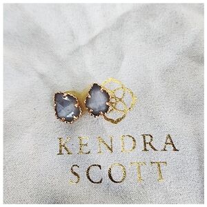 Rose Gold Tessa Earrings w/ Grey Cat's Eye